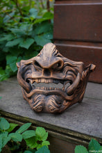 Load image into Gallery viewer, Masque mempo, masque Oni, masque mempo oni, masque samouraï, cosplay samouraï, cosplay Oni, masque démon japonais