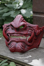 Load image into Gallery viewer, Masque mempo, masque Oni, masque mempo oni, masque samouraï, cosplay samouraï, cosplay Oni, masque démon japonais