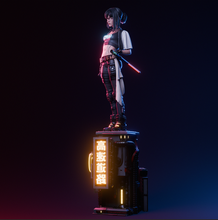 Load image into Gallery viewer, figurine cyber samurai, cyberpunk, neon, figurine a peindre, figurine de collection