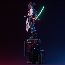 Load image into Gallery viewer, figurine cyber samurai, cyberpunk, neon, figurine a peindre, figurine de collection