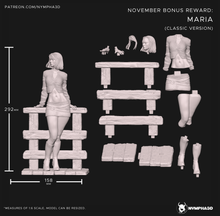 Load image into Gallery viewer, figurine maria, figurine silent hill 2, figurine a peindre, silent hill 2, maria silent hill, james sunderland, pyramid head