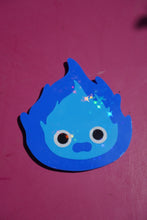 Load image into Gallery viewer, Calcifer, décoration murale Calcifer, ghibli, mignon, décoration mignonne, Daëlys Art, sous verre Ghibli, Jiji, Totoro