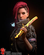 Load image into Gallery viewer, figurine a peindre, figurine V cyberpunk, samuraï, Jackie Wells