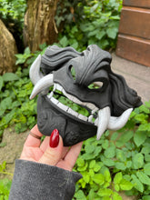 Charger l'image dans la galerie, Masque mempo, masque Oni, masque mempo oni, masque samouraï, cosplay samouraï, cosplay Oni, masque démon japonais
