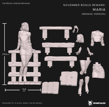 Load image into Gallery viewer, figurine maria, figurine silent hill 2, figurine a peindre, silent hill 2, maria silent hill, james sunderland, pyramid head