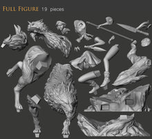 Charger l'image dans la galerie, Princesse Mononoké, ghibli, figurine San, figurine à peindre, loup