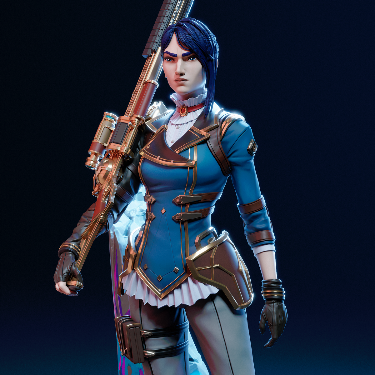figurine caitlyn, figurine arcane, figurine a peindre, jinx, arcane