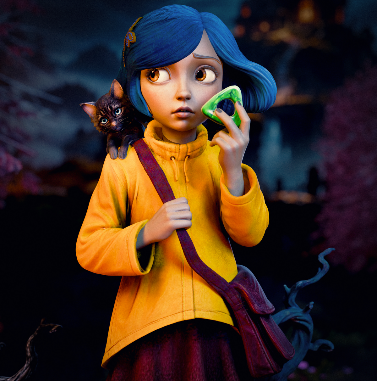 figurine coraline, figurine spooky, film d'animation, figurine a peindre