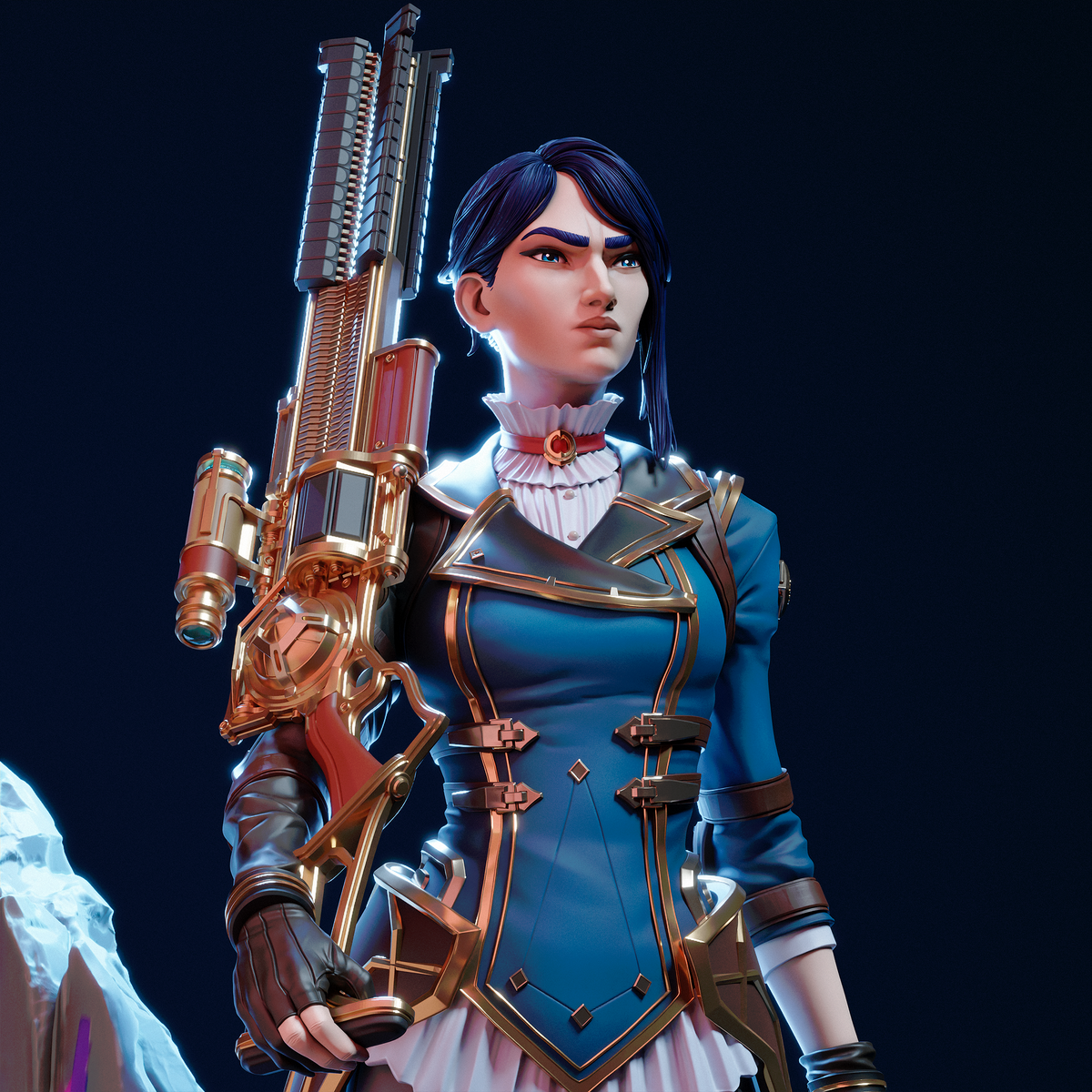 figurine caitlyn, figurine arcane, figurine a peindre, jinx, arcane