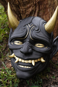 Masque oni, masque démon japonais, décoration japonaise, folklore japonais, japon traditionnel, Yokaï, Hannya, Daëlys Art