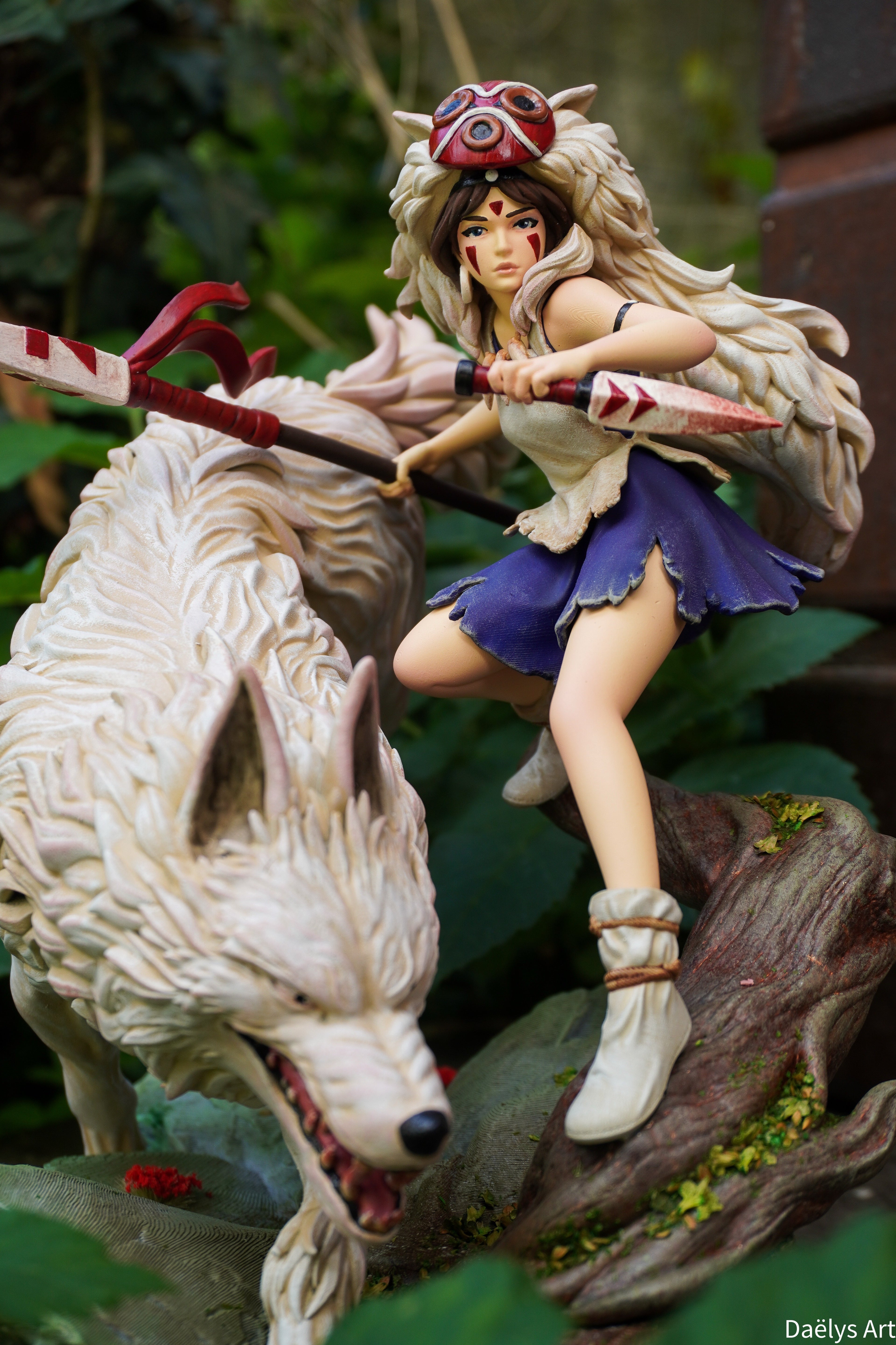 Princesse Mononoké, ghibli, figurine San, figurine à peindre, loup
