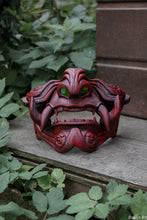 Load image into Gallery viewer, Masque mempo, masque Oni, masque mempo oni, masque samouraï, cosplay samouraï, cosplay Oni, masque démon japonais

