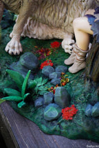 figurine Ghibli, figurine Princesse Mononoké, figurine San et Moro, figurine a peindre