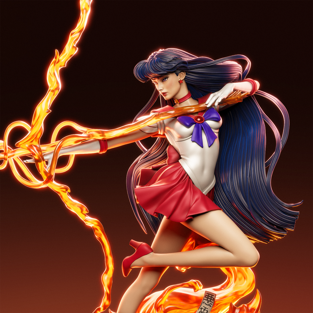 figurine sailor moon, figurine sailor mars, sailro mars, rei hino, figurine rei hino, figurine a peindre