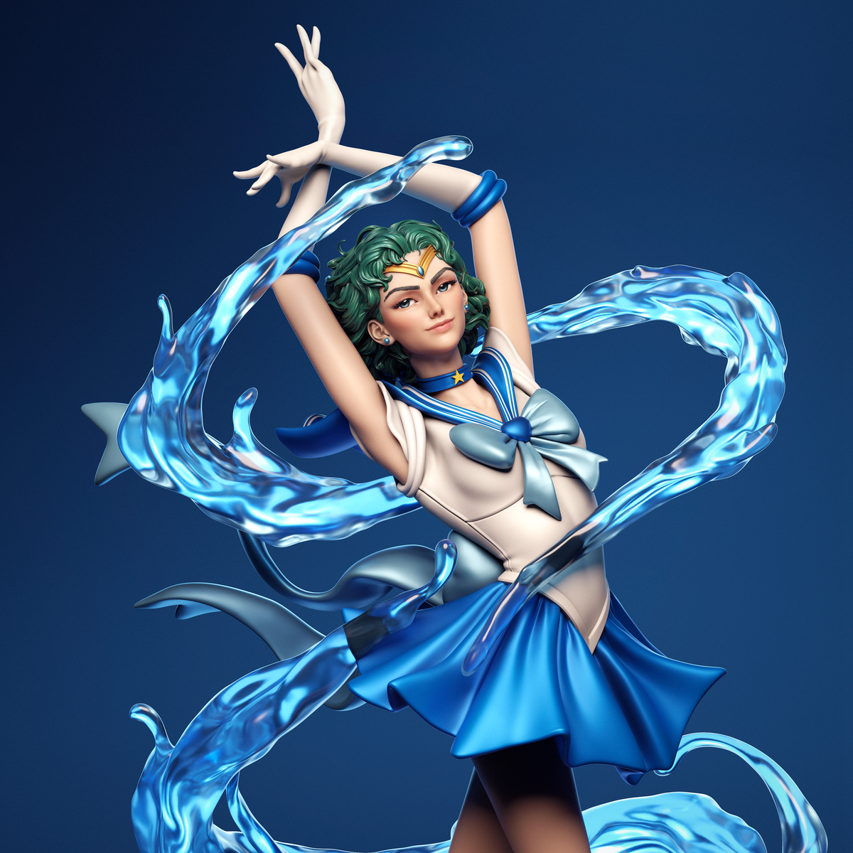 figurine sailor mercury, sailor moon, figurine a peindre