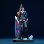 figurine caitlyn, figurine arcane, figurine a peindre, jinx, arcane