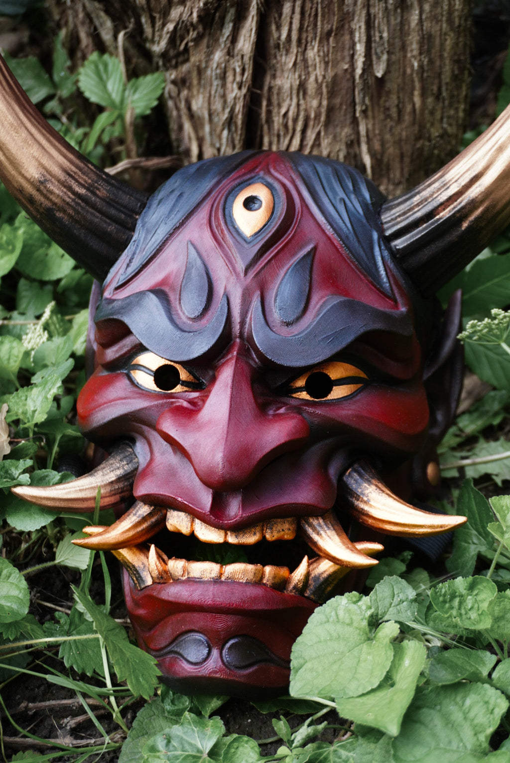 Masque Hannya, masque japonais, masque oni, yokaï, masque décoratif japonais, cosplay, décoration japonaise, Daëlys Art