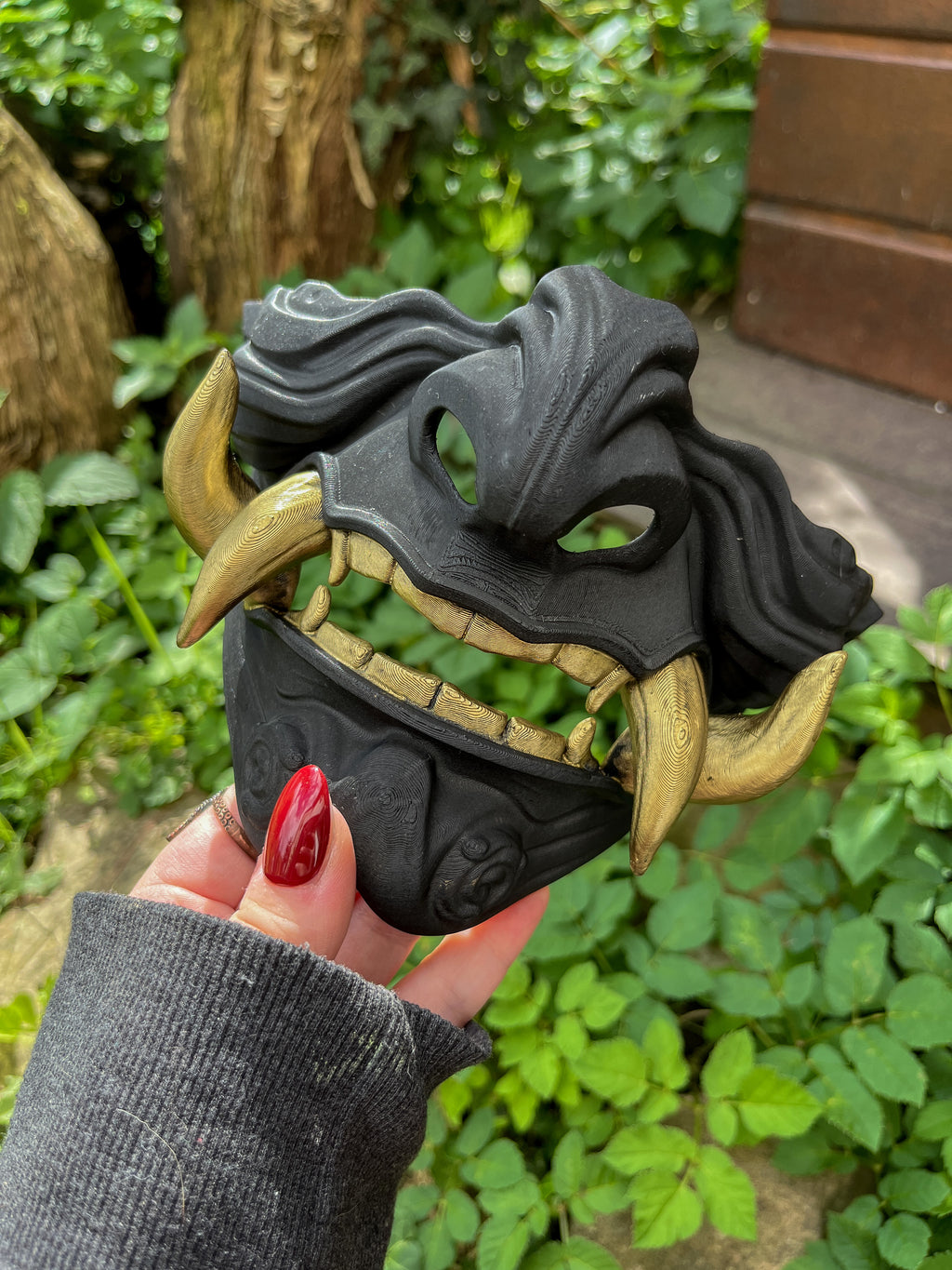 Masque mempo, masque Oni, masque mempo oni, masque samouraï, cosplay samouraï, cosplay Oni, masque démon japonais