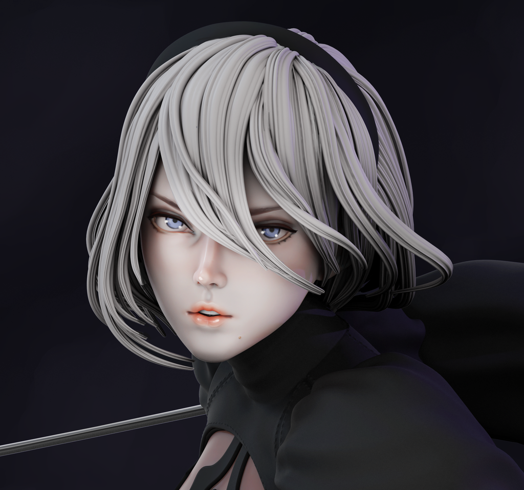 figurine 2b, figurine a peindre, figurine nier, nier automata