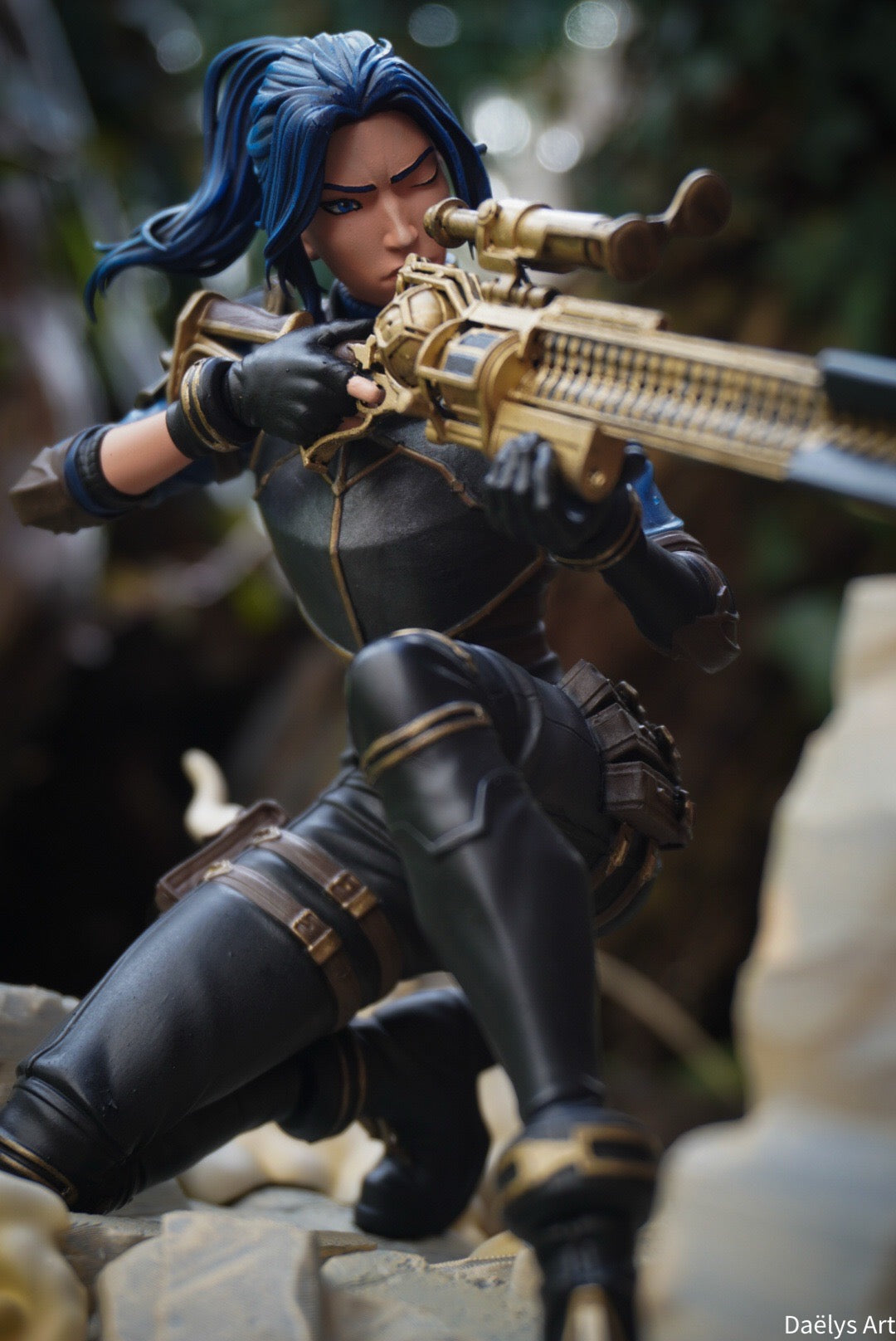 figurine caitlyn, figurine arcane, figurine a peindre, figurine en resine, jinx, vi