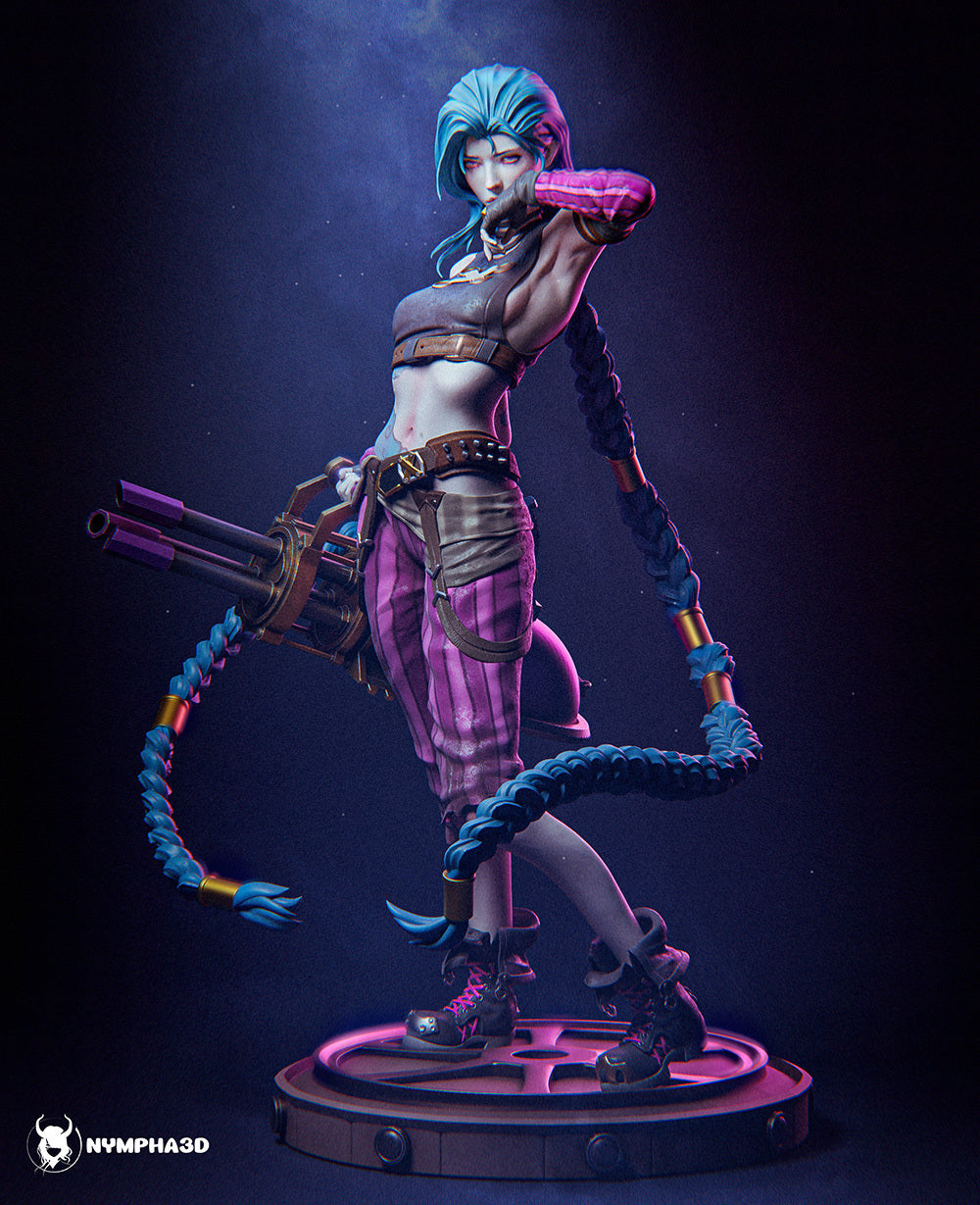 figurine a peindre, figurine jinx, arcane, league of legends