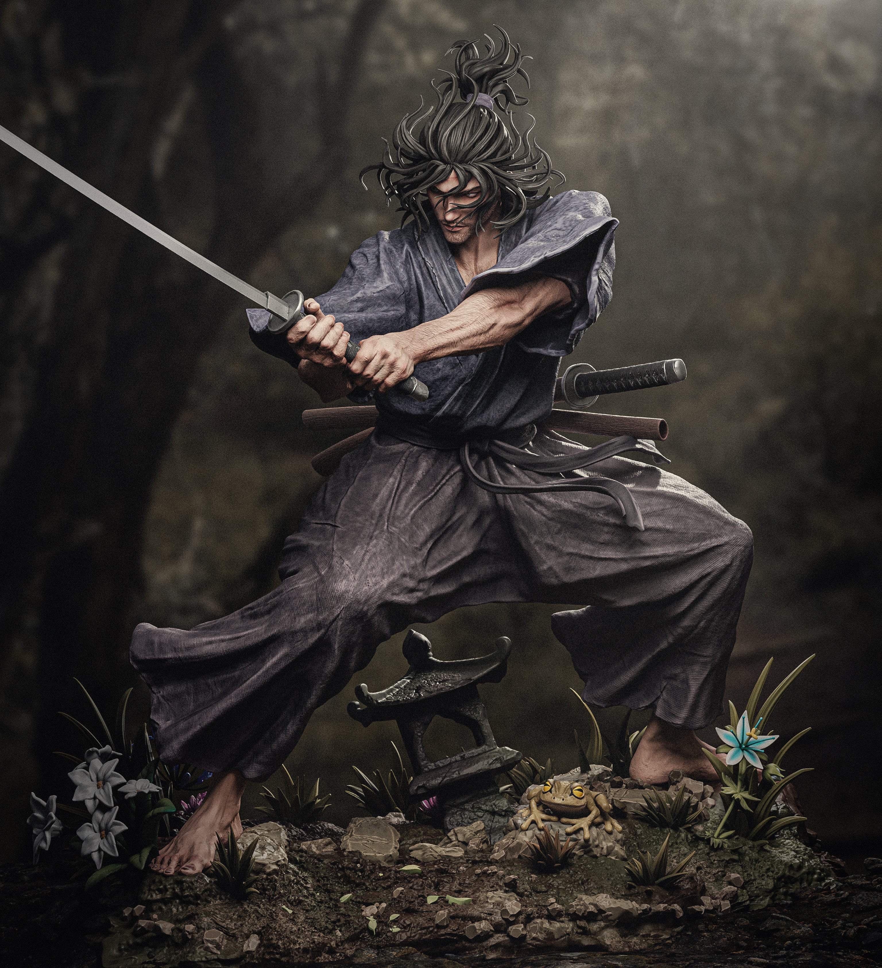 Figurine to paint - Musashi Miyamoto - Vagabond – Daëlys Art