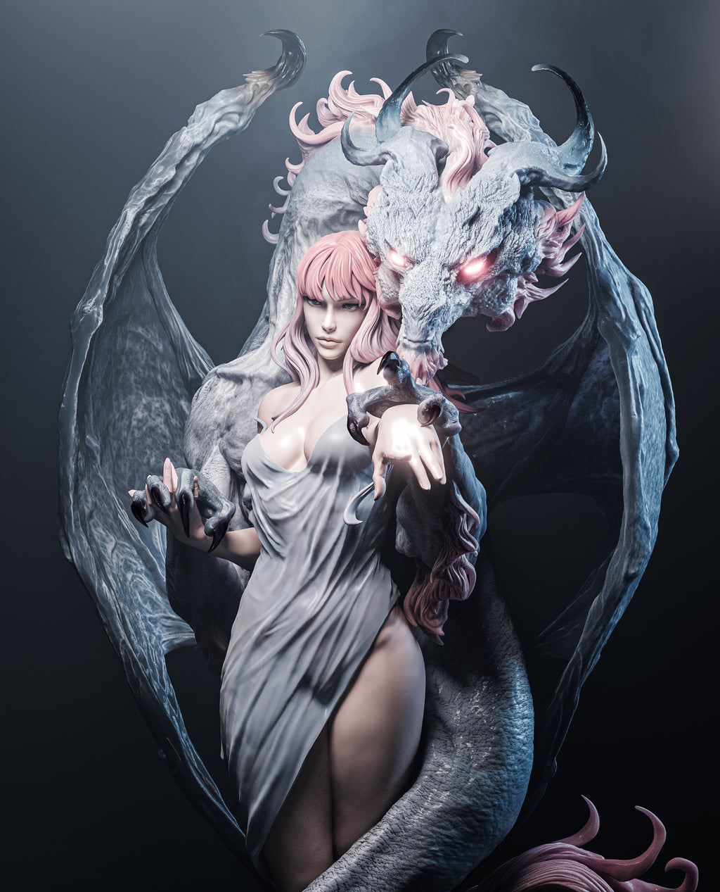 figurine femme dragon, figurine fantasy, figurine a peindre