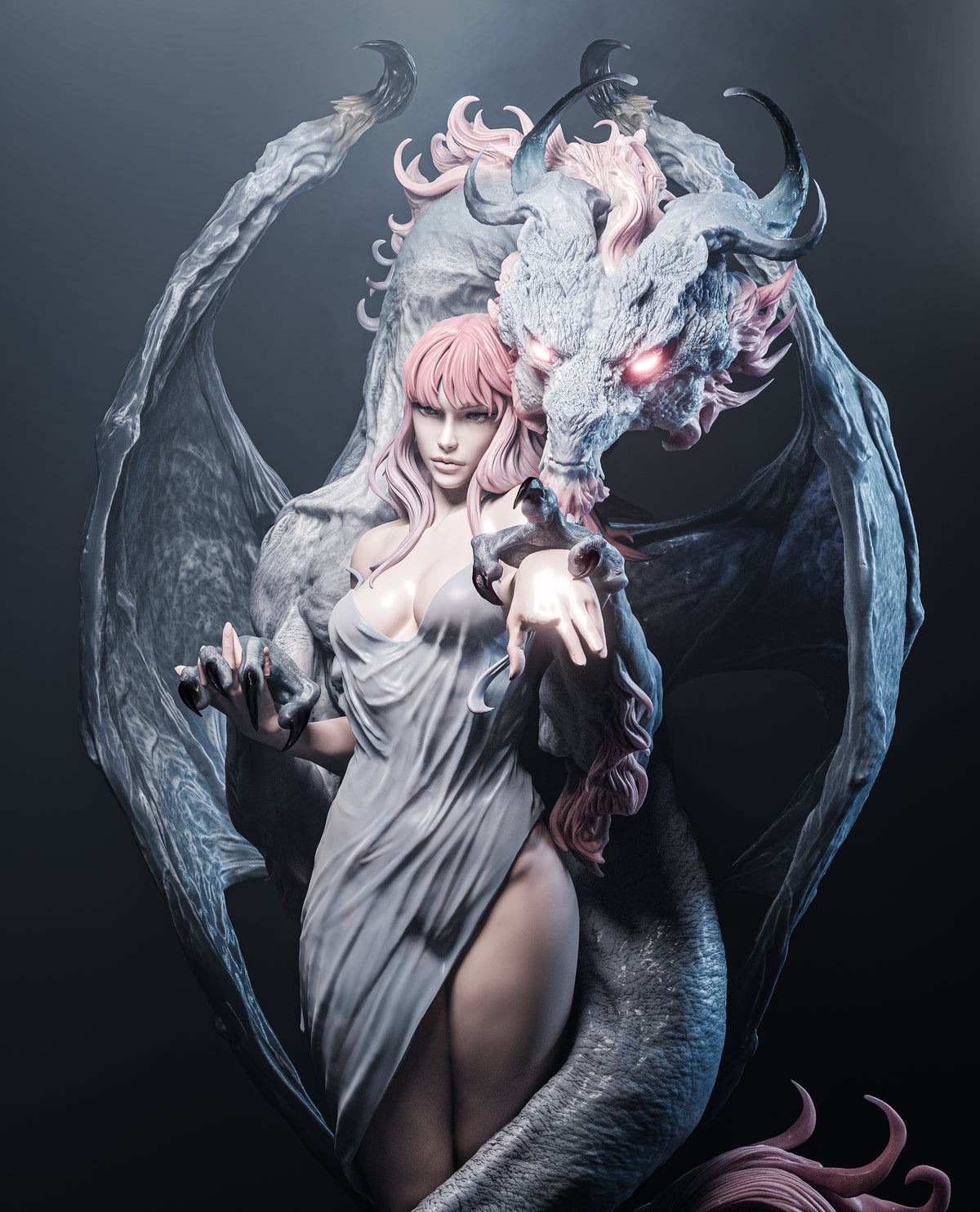 figurine femme dragon, figurine fantasy, figurine a peindre