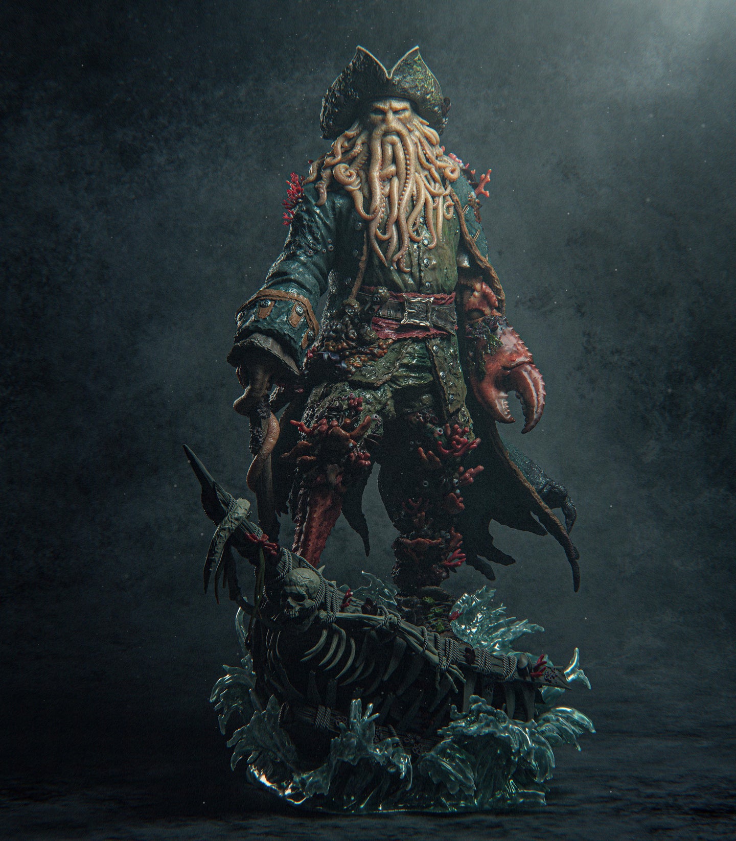 figurine a peindre, figurine davy jones, figurine pirate des caraibes, jack sparrow