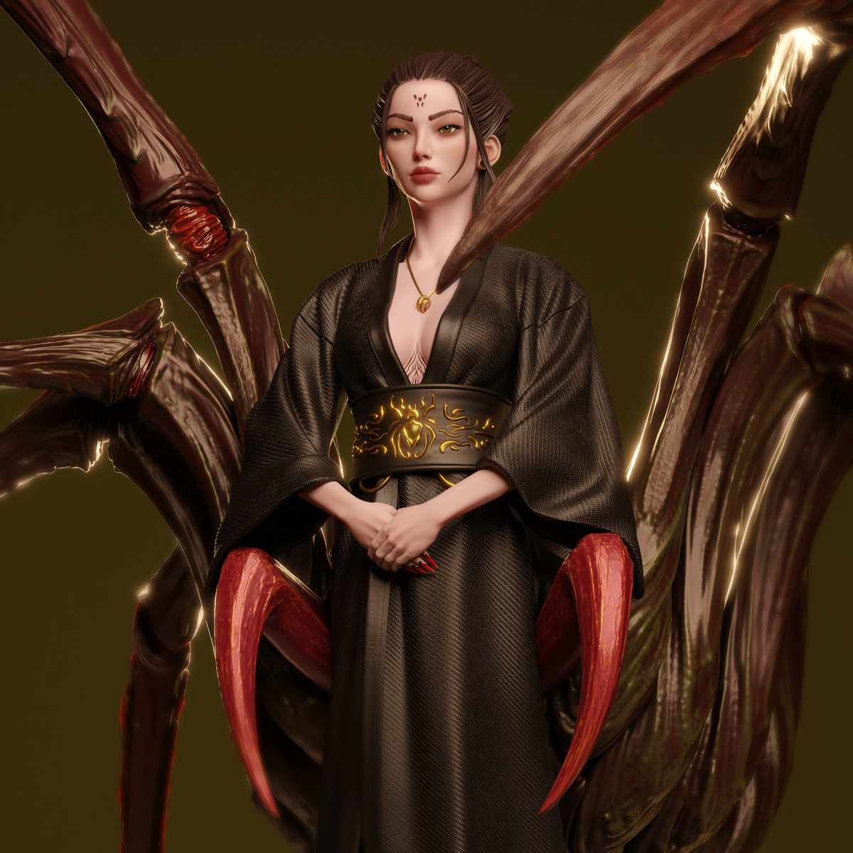 figurine a peindre, figurine spider queen, figurine geisha