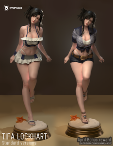 figurine a peindre, figurine tifa, tifa lockhart, ff7, cloud, sepiroth