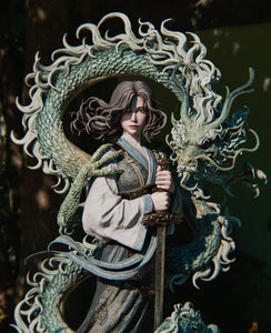 figurine mulan, figurine a peindre, dragon