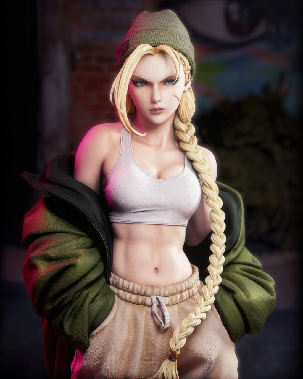 figurine street fighter, figurine cammy, figurine a peindre, streetwear