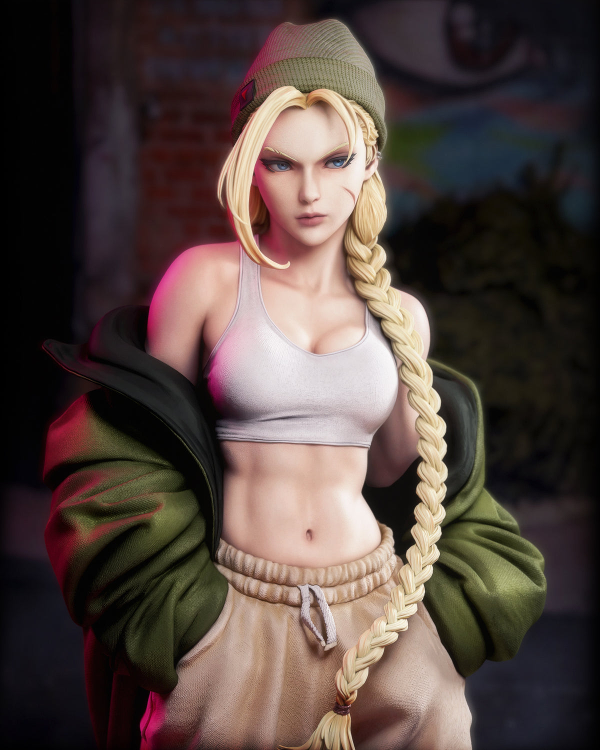 figurine street fighter, figurine cammy, figurine a peindre, streetwear