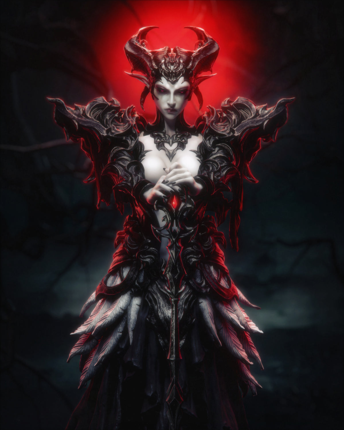 figurine reine sombre, dark fantasy