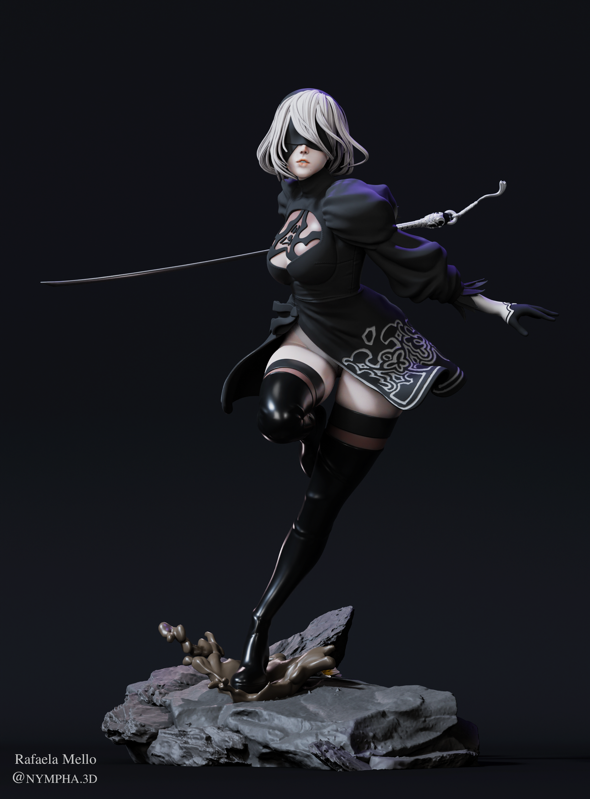 figurine 2b, figurine a peindre, figurine nier, nier automata
