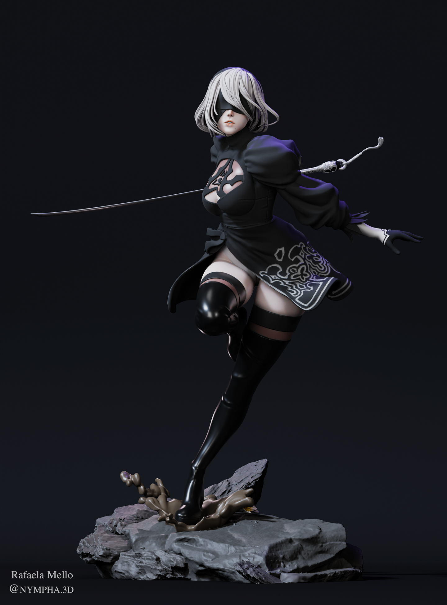 figurine 2b, figurine a peindre, figurine nier, nier automata