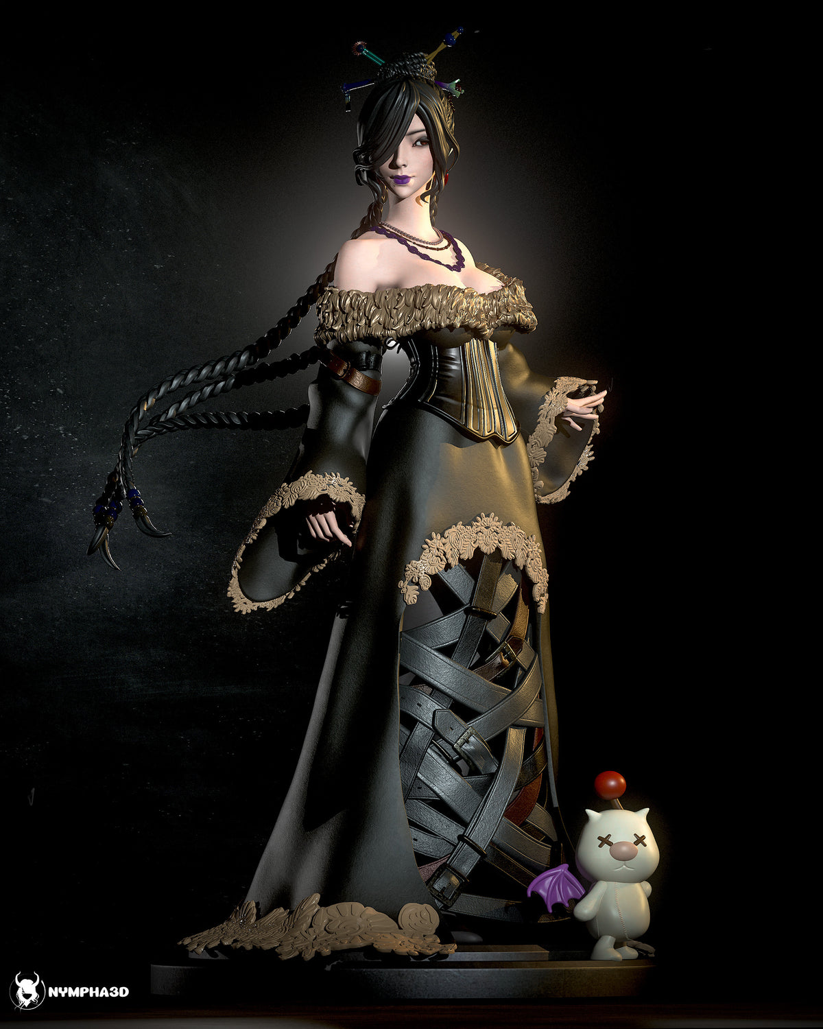 figurine lulu ffx, final fantasy X, figurine final fantasy X, figurine a peindre