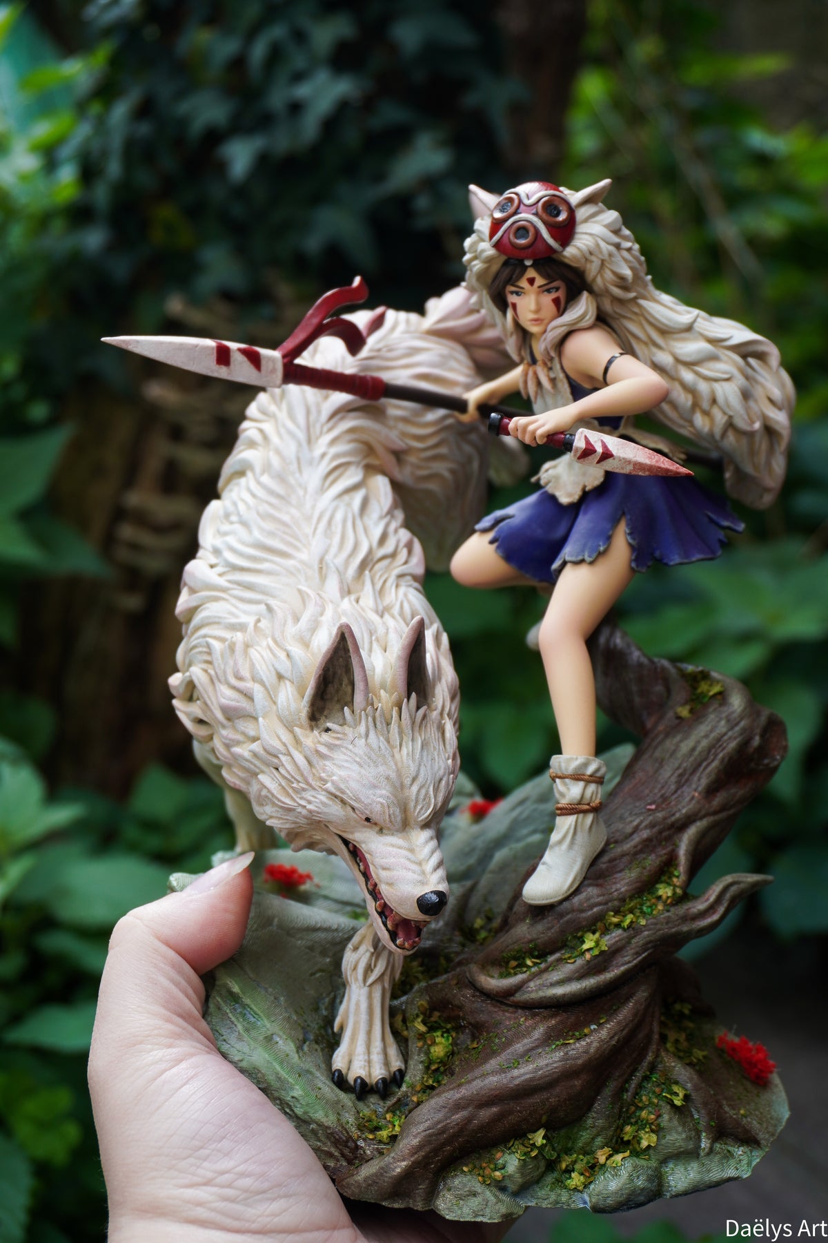 Princesse Mononoké, ghibli, figurine San, figurine à peindre, loup