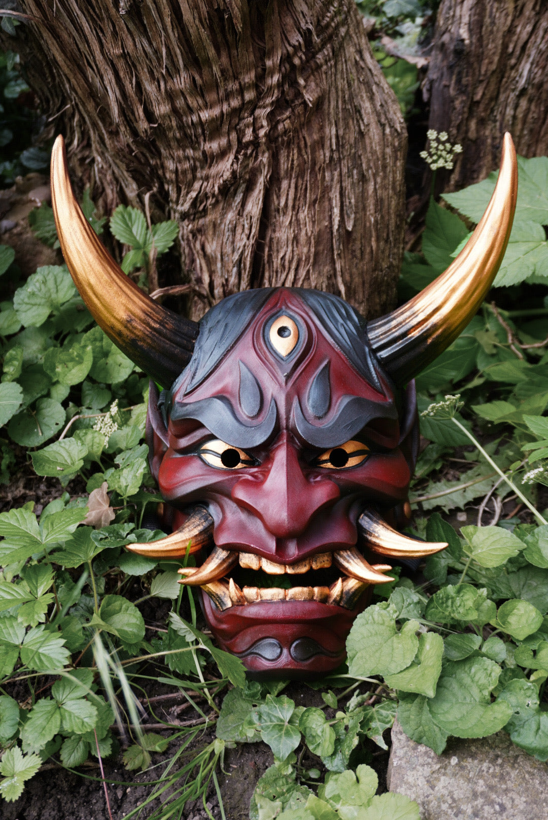 Masque Hannya, masque japonais, masque oni, yokaï, masque décoratif japonais, cosplay, décoration japonaise, Daëlys Art