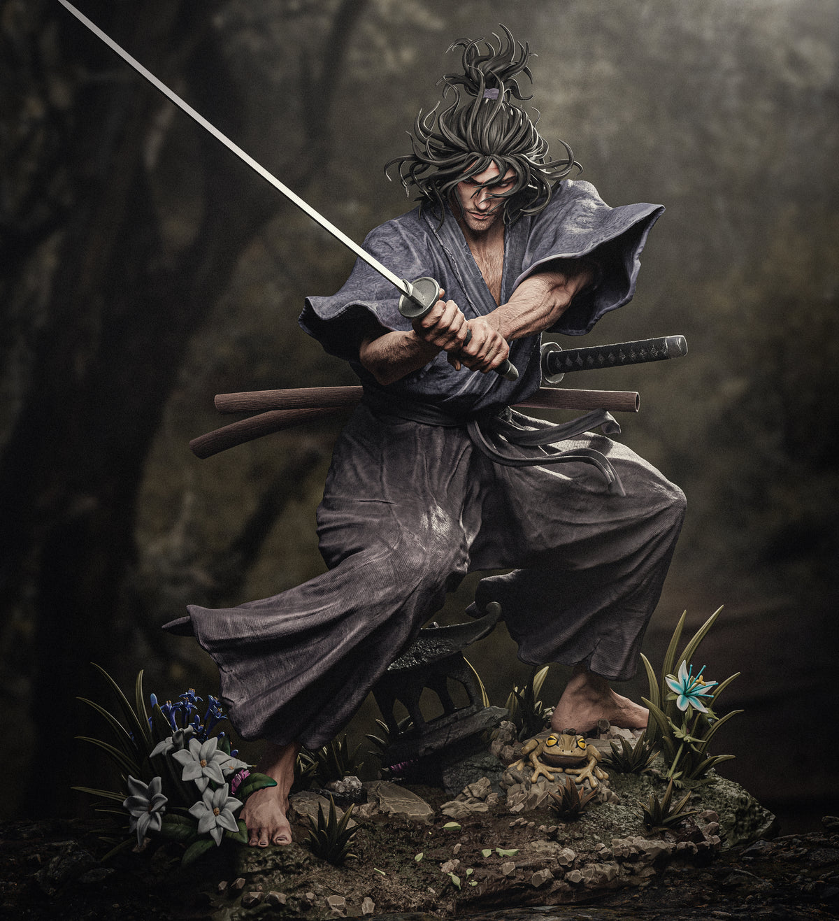 figurine Vagabond, figurine a peindre, Musashi Miyamoto, samouraï