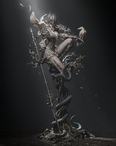 figurine queen of crows, dark academia, dark fantasy, goth, figurine a peindre