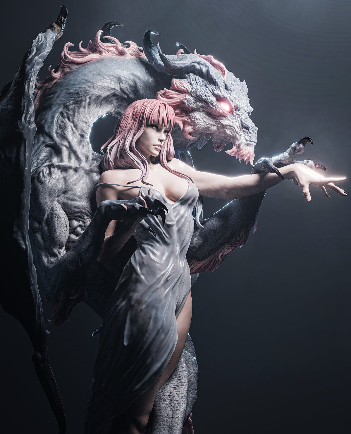 figurine femme dragon, figurine fantasy, figurine a peindre