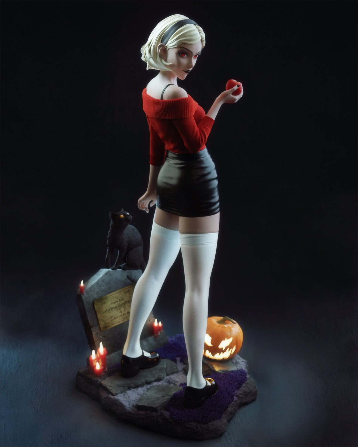 figurine sorciere sabrina, figurine a peindre, halloween
