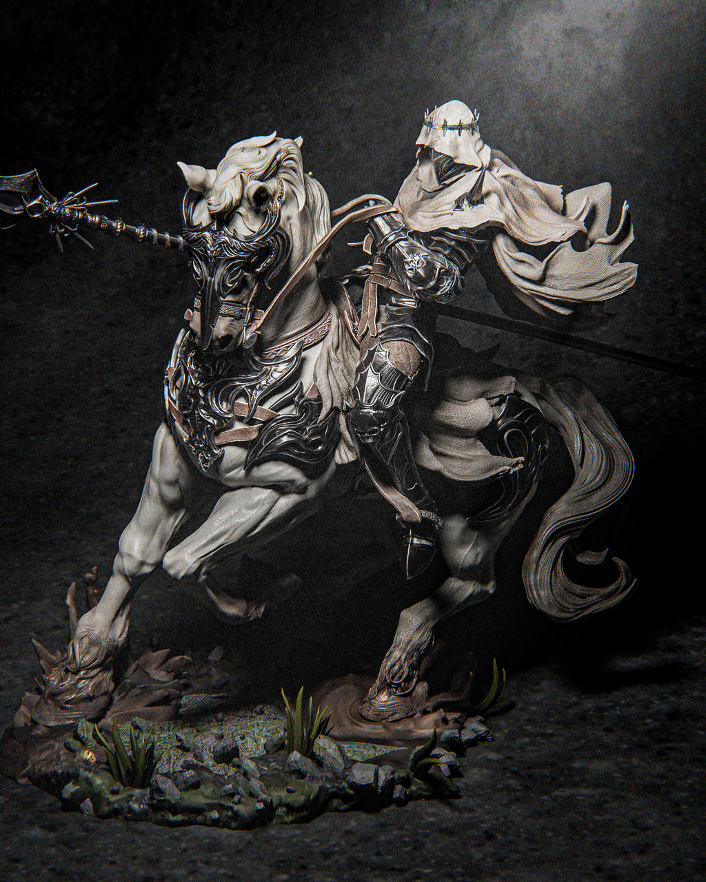figurine dark fantasy chevalier, figurine a peindre, dark souls