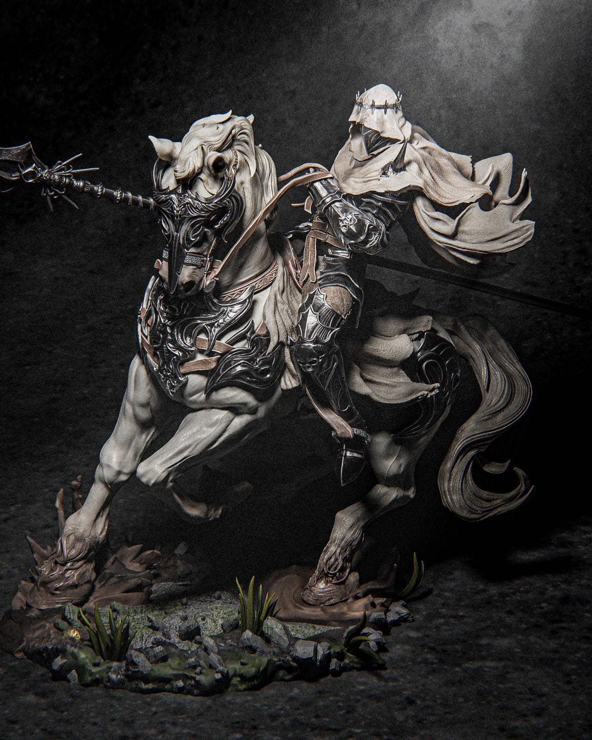 figurine dark fantasy chevalier, figurine a peindre, dark souls