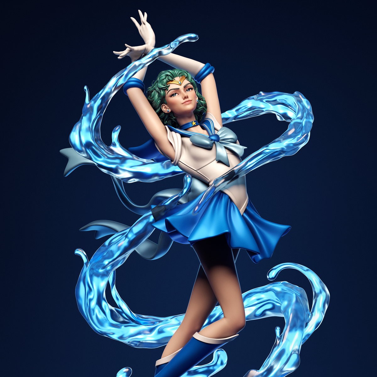 figurine sailor mercury, sailor moon, figurine a peindre