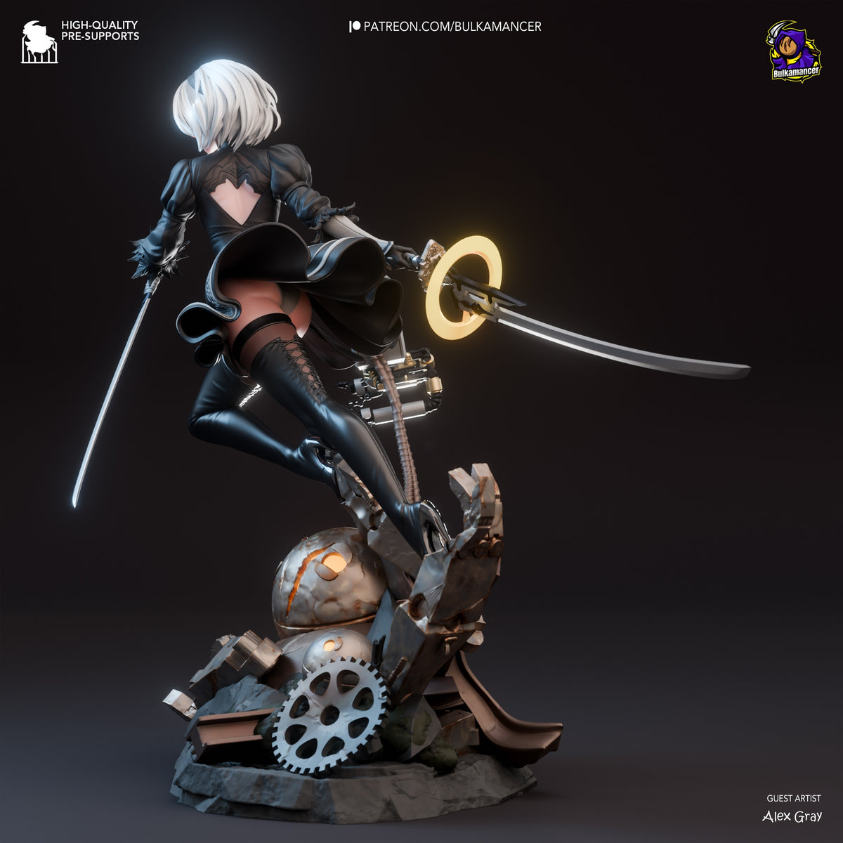 figurine 2b figurine nier, nier automata, figurine a peindre