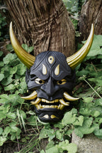 Masque Hannya - noir et doré