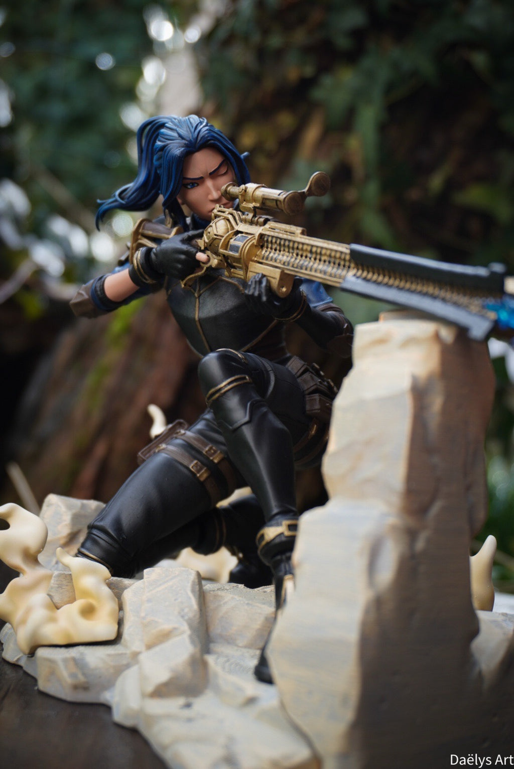 figurine caitlyn, figurine arcane, figurine a peindre, figurine en resine, jinx, vi